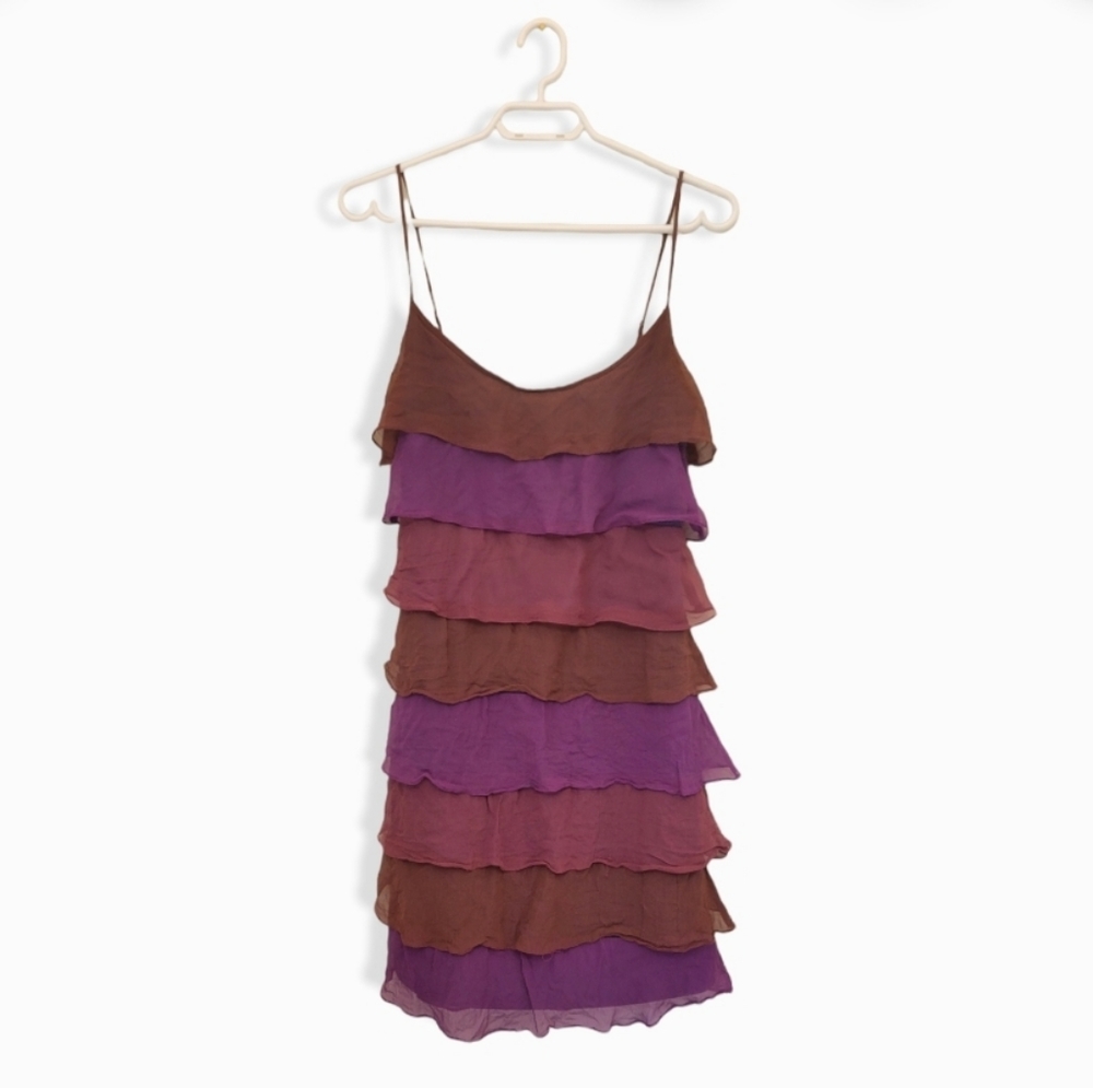 Y2K Betsy Johnson Silk Tiered Dress 💜 Small/Medium